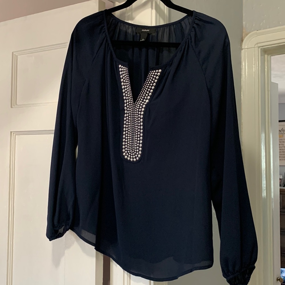 Navy blue Alfani blouse, size 10